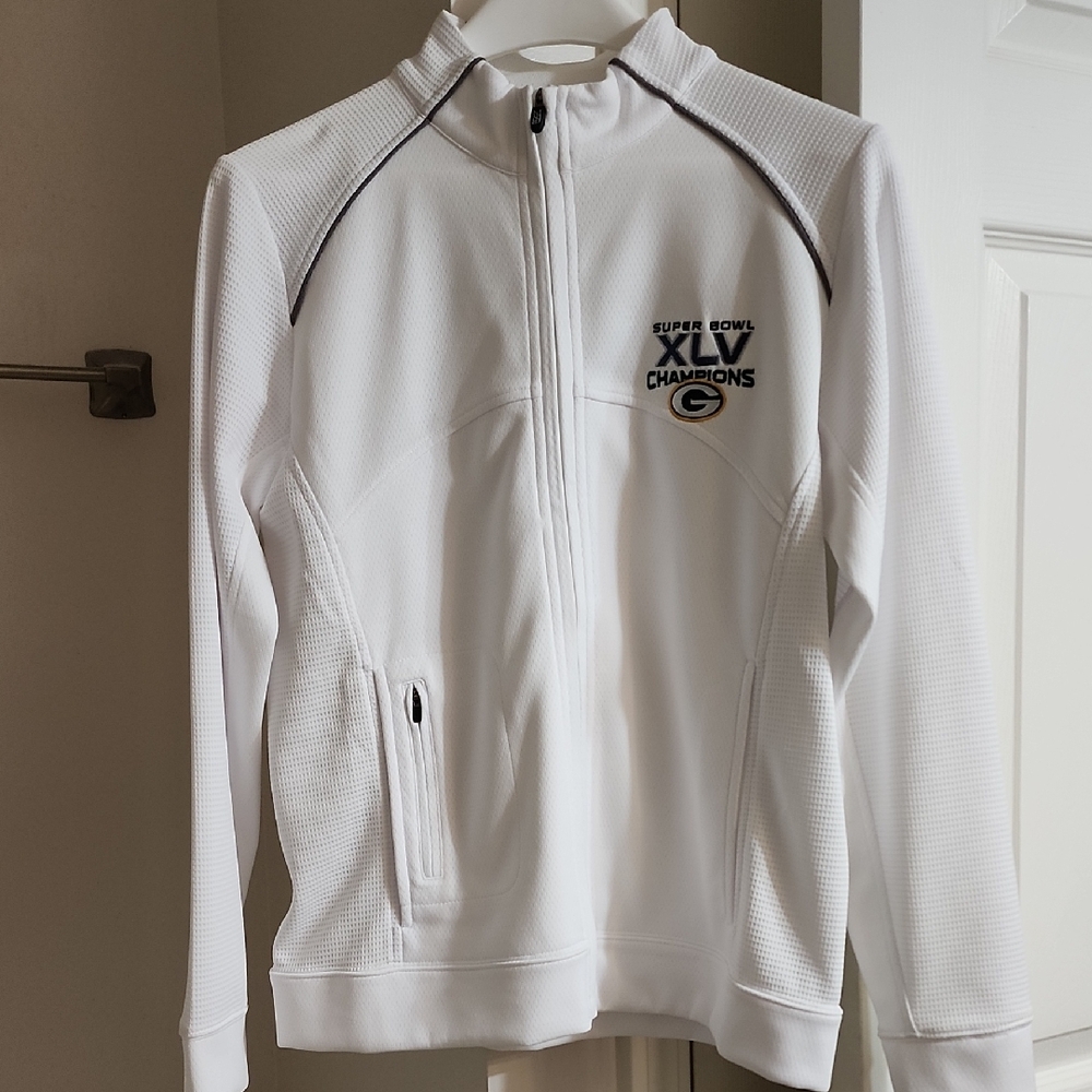 White Green Bay Packer Super Bowl XLV Champions Jacket